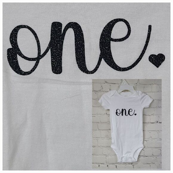 Carter's Baby 6-9M Glitter Cotton Onesie Birthday Outfit ONE Year Photos New - Picture 7 of 7